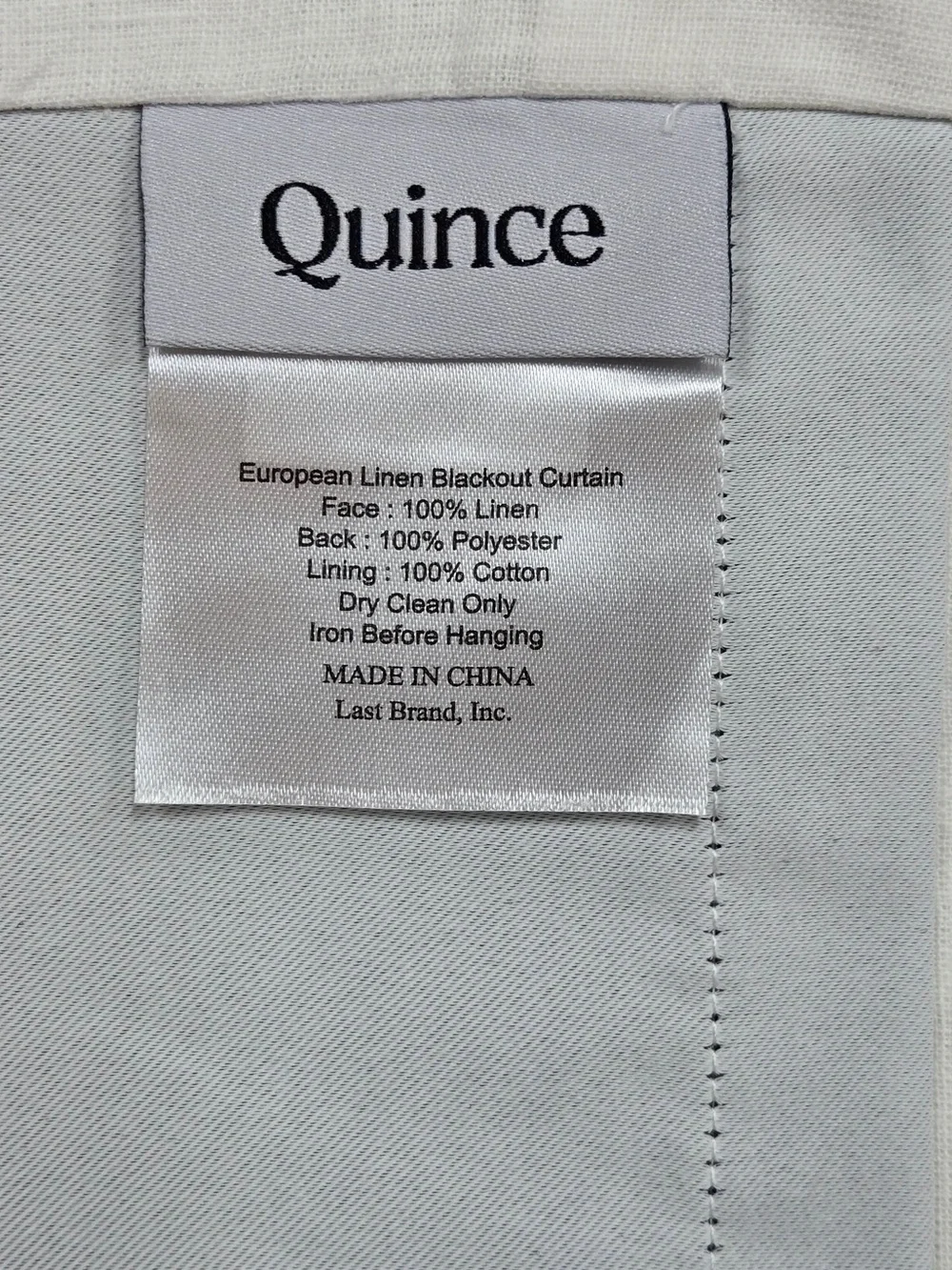 NWT QUINCE Set Of 2 48x96 European Linen True Blackout Curtains White 9176